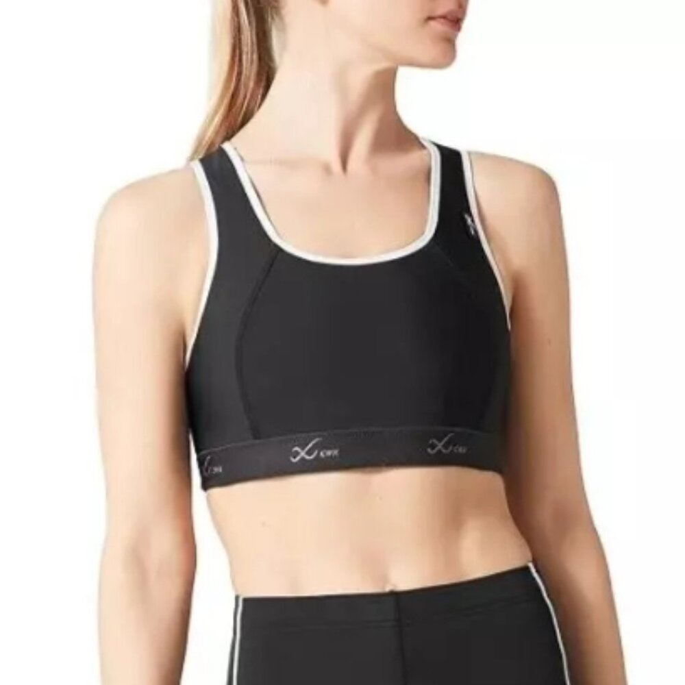 CW-X Xtra Support High Impact Sports Bra lll (Black/White) Women's Bra